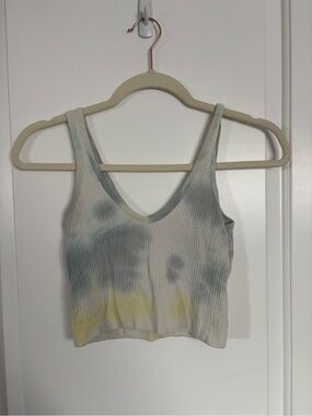 Urban Outfitters Out From Under Ribbed Tank Top in Blue & Yellow Tie-Dye